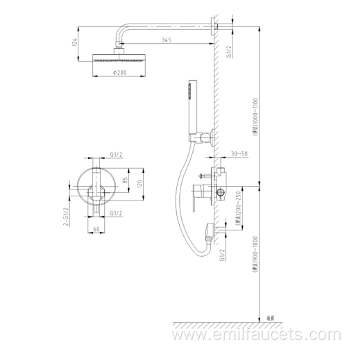 Bath wall-mounted portable best shower faucet fixtures